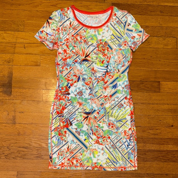 Ambar Floral Multicolor Short Sleeve Dress - Picture 1 of 6
